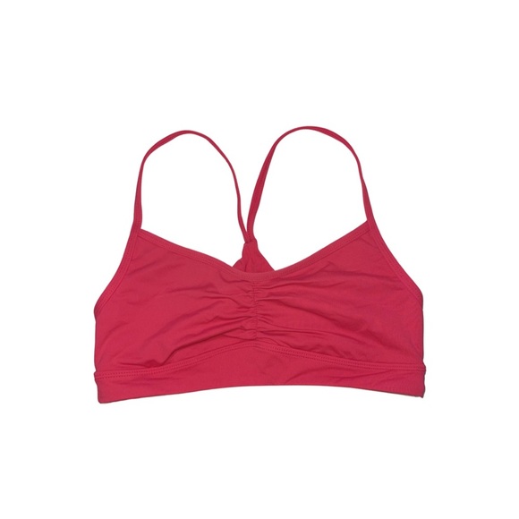 Athleta Hot Pink Ruched Keyhole Back Unlined Sports Bra Xsmall Women’s - Picture 1 of 9
